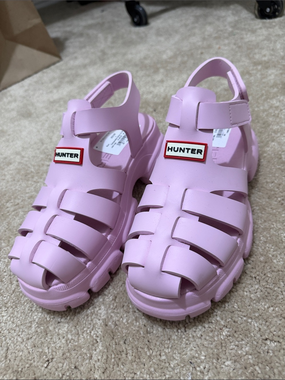 Hunter Women’s Pink Jelly Fisherman Sandals